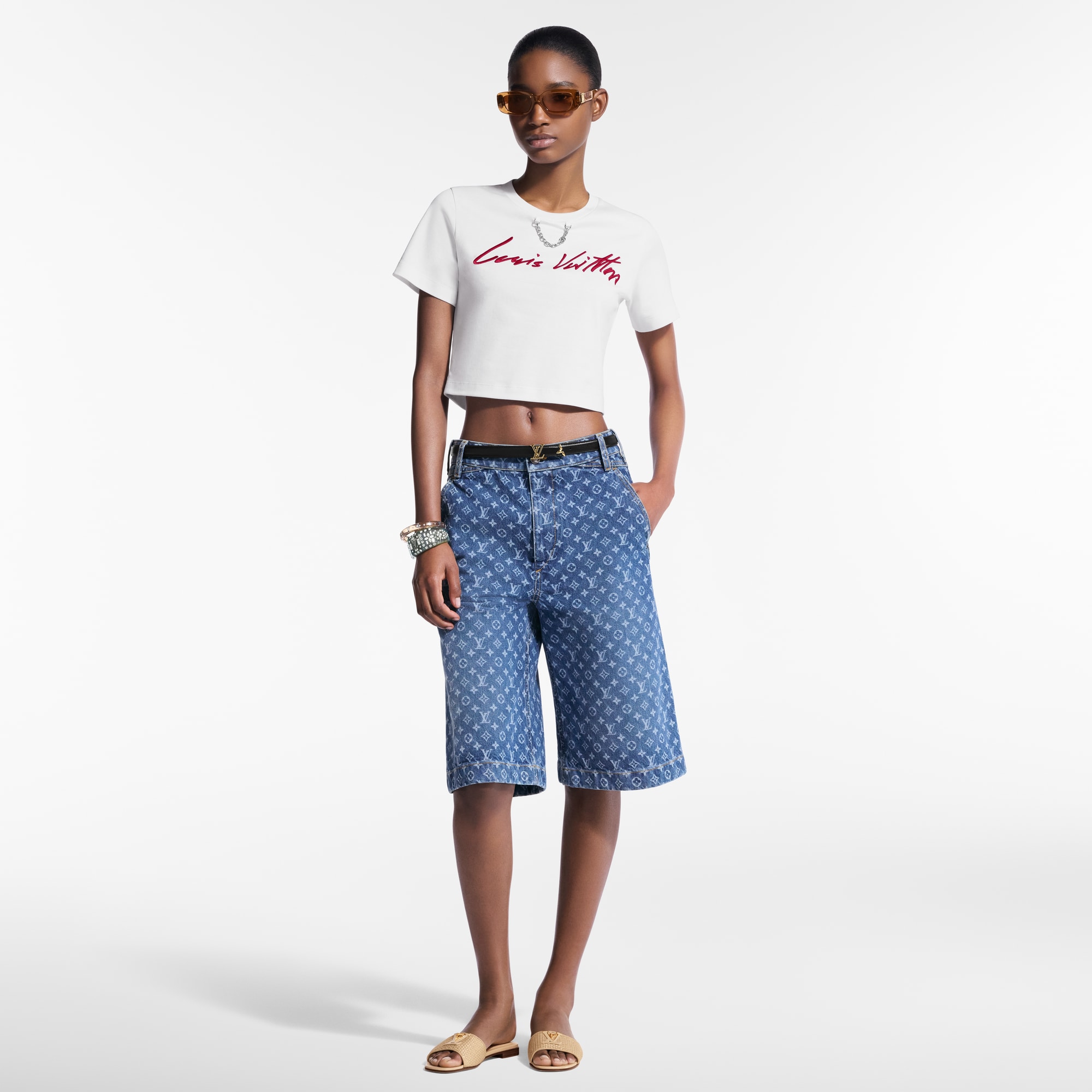 Cursive Signature Crop Top - Ready-to-Wear | LOUIS VUITTON Cursive Signature Crop Top - Ready-to-Wear | LOUIS VUITTON